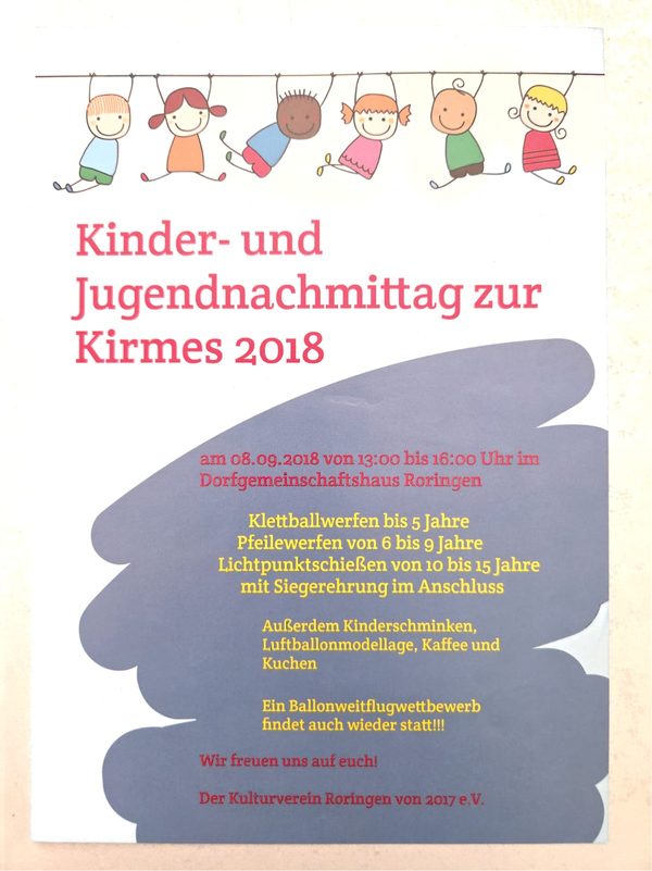 Kinder- & Jugendnachmittag Kirmes Roringen 2018